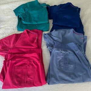 Healing Hands Yoga scrub sets with size Large tops  and Med tall bottoms